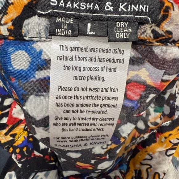 NWOT Saaksha & Kinni Mirror Print Sheer Blouse with Balloon Sleeves size L - Picture 10 of 10